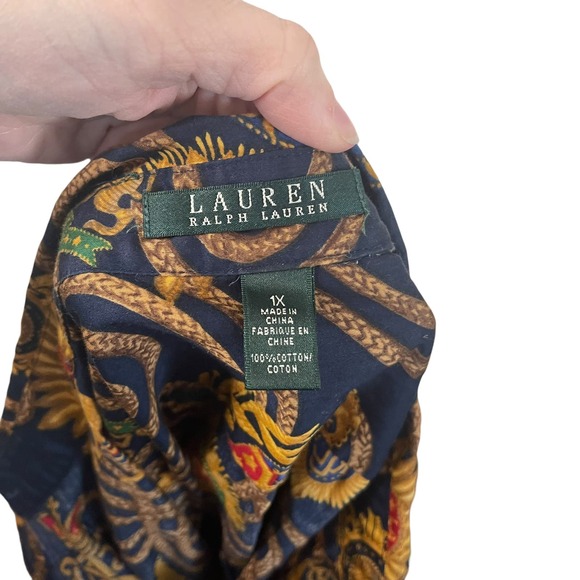 Lauren Ralph Lauren Women's collared shirt with rope and gold medallion design - Picture 8 of 9